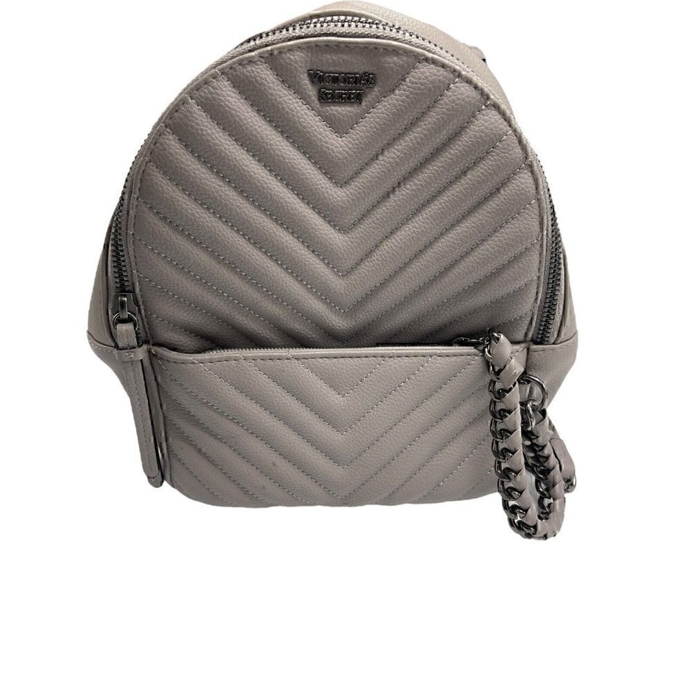 Victoria's Secret V-Quilt City Mini Backpack Gray - Small flaws